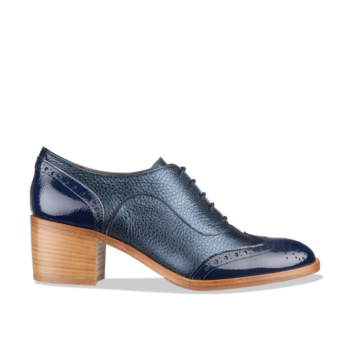 'pantone' women's midnight blue leather lace-up heels - Italian Brogues ...