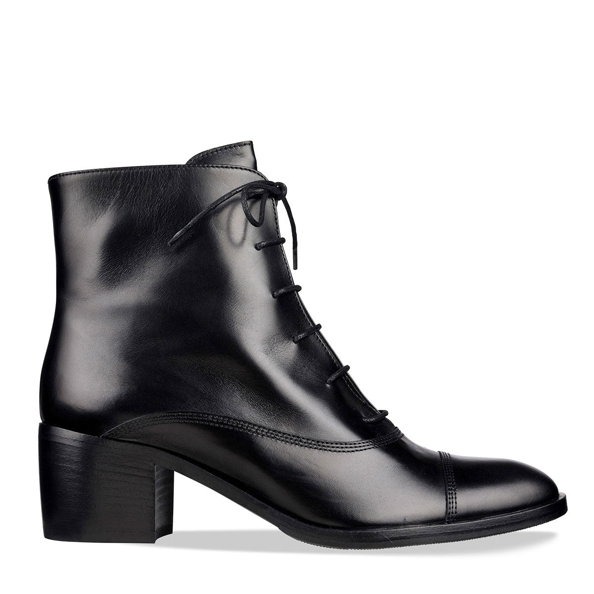 'Grind' Women's Black Leather Boots - Italian Shoes | habbot