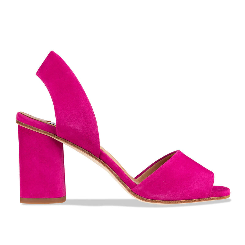 Riva\' Women\'s slingback heels pink made in | habbot suede - Italy